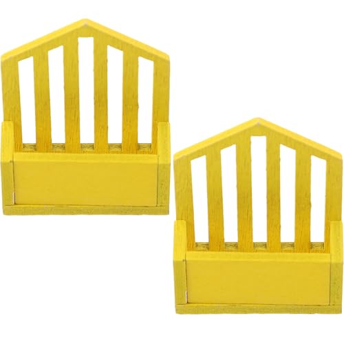 JOINPAYA 2st Netz Miniatur Fotografie-modellregal Mini-Ornamente Zum Basteln Mini-regaldekor Mini Regal Puppenmöbel Mini-Regal Zum Basteln Holz Yellow von JOINPAYA