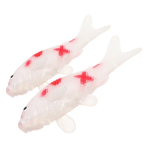 JOINPAYA 2st Simuliertes Koi-Modell Kleine Tierstatue Gefälschter Koi-Fisch Produkt Aquarium-Statue Transparente Dekoration Aufblasbares Telefon Doppelt Kleine Spielzeugstatue Künstlich PVC von JOINPAYA
