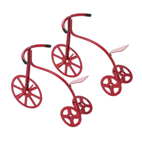 JOINPAYA Puppenhauszubehör Mini-dreiradmodell Aus Metall Von Miniatur-Fahrrad Für Jungen Und Mädchen Rot Zum Spielen von JOINPAYA