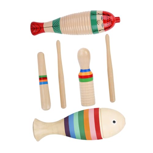 JOINPAYA 3 Sätze Musikinstrumentenset Bausatz Musikinstrumente Musical Instruments Music Instruments kindertrommel Guiro-Schlaginstrument für Anfänger Guiro-Schlaginstrument aus Holz von JOINPAYA