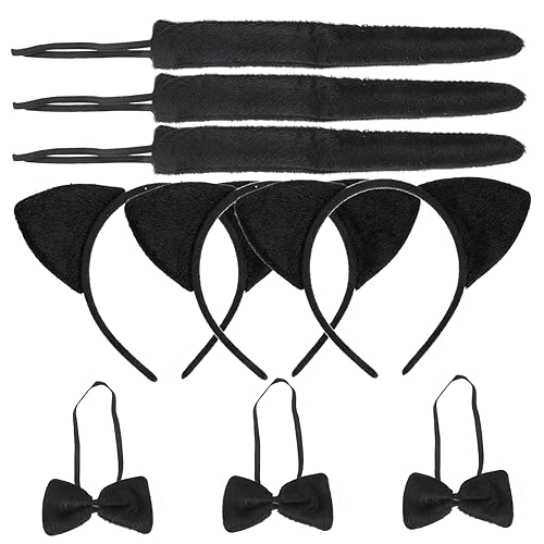 JOINPAYA 3 Sätze Teiliges Katzenkostüm Set für Katzenohren Haarreif Fliege und Schwarzes Tierkostüm Zubehör für Halloween Cosplay Fasching und Party Kreative Performance Requisiten JOINPAYA 3 Sätze Teiliges Katzenkostüm Set für Katzenohren Haarreif Fliege und Schwarzes Tierkostüm Zubehör für Halloween Cosplay Fasching und Party Kreative Performance Requisiten von JOINPAYA