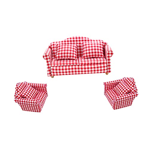 JOINPAYA 3sätze Mini Kariertes Sofa Für Puppenhaus Teiliges Möbelset Dekoration Für Wohnzimmer Hochwertige Miniaturmöbel Für -projekte Und Modell-Liebhaber JOINPAYA 3sätze Mini Kariertes Sofa Für Puppenhaus Teiliges Möbelset Dekoration Für Wohnzimmer Hochwertige Miniaturmöbel Für -projekte Und Modell-Liebhaber von JOINPAYA