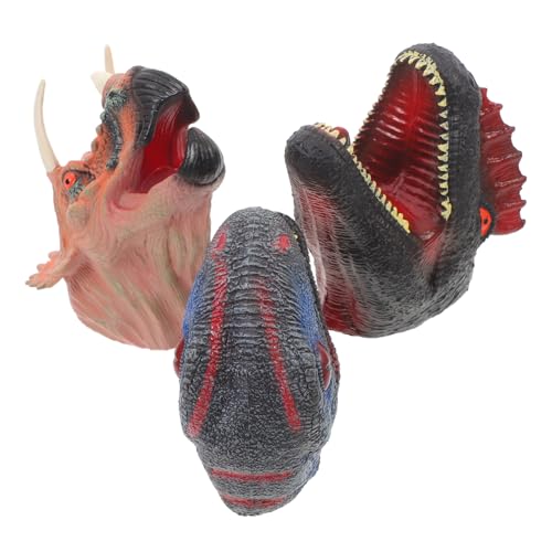 JOINPAYA 3 Stück Dinosaurier-handpuppenspielzeug Kinderpuppen Handpuppen Für Handspielzeug Handpuppe Puppen Für Kleinkinder Puppen Mit Beweglichem Mund Handpuppen Gummi von JOINPAYA