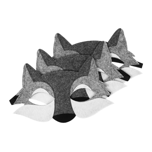 JOINPAYA 3 Stück Filz-Wolfsmasken: Filz-Wolfsmaske Für Erwachsene Wolfsfilz-Maskerade-Tiermasken Halloween-Kostüm Für Partygeschenke von JOINPAYA