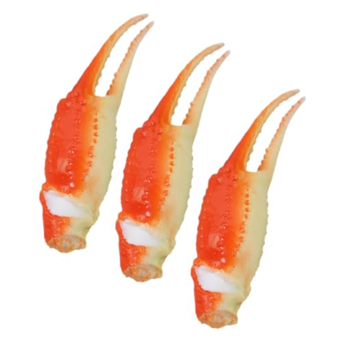 JOINPAYA 3 Stück Imitierte Krabbenbeine Krabbenkrallendekor Aus Kunststoff Partysimulation Krabbenschere Künstliche Krabbenschere Krabbenkrallendekor Krabbenkrallendekore Orange PVC von JOINPAYA