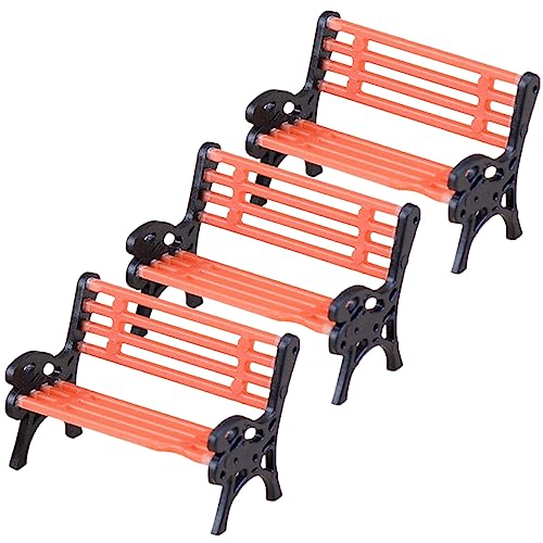 JOINPAYA 3 Stück Miniatur Bank Puppenmöbel Mini Park Miniaturen Puppenbank Puppenauto Parkbank Kleine Häuser Puppenhaus Weihnachtsdekoration Spielzeughaus Puppenhaus von JOINPAYA
