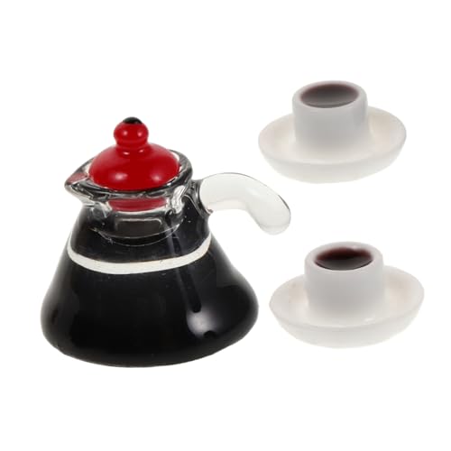 JOINPAYA 3 Stücke Mini Topf Puppenhaus Zubehör Miniatur Tee Tasse Sets Für Puppenhaus Kunststoff Miniatur Kaffee Topf von JOINPAYA