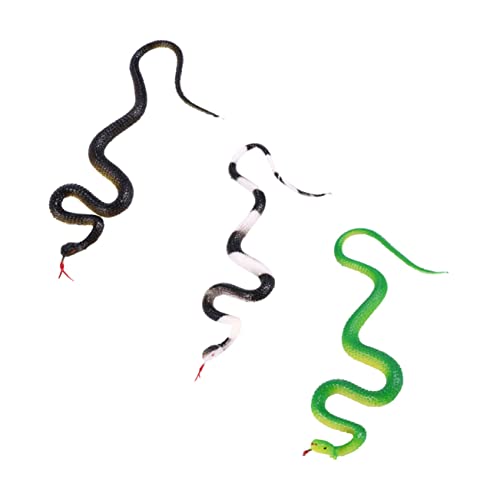 JOINPAYA 3 Stück Nachgemachtes Schlangenspielzeug für kinderspielzeug hühner wihte Snake realistisch gefälschtes Schlangenspielzeug Simulationsschlange Gummi von JOINPAYA