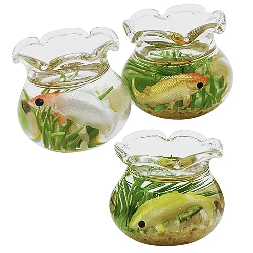 JOINPAYA 3stücke Miniatur Glasfischbecken Deko Für Puppenhäuser Runde Aquarien Für Kleine Szenen Für Heimdekoration Und Mini-gartenlandschaften JOINPAYA 3stücke Miniatur Glasfischbecken Deko Für Puppenhäuser Runde Aquarien Für Kleine Szenen Für Heimdekoration Und Mini-gartenlandschaften von JOINPAYA