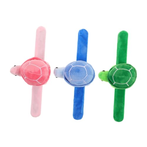 JOINPAYA 3 Stück Schildkrötenarmband Animal-Slap-Armband gefülltes Schlagarmband Komfortspielzeug Stofftiere Armband Goodie-Bags-Füller für Klassenzimmer-Strumpffüller kurzer Plüsch von JOINPAYA