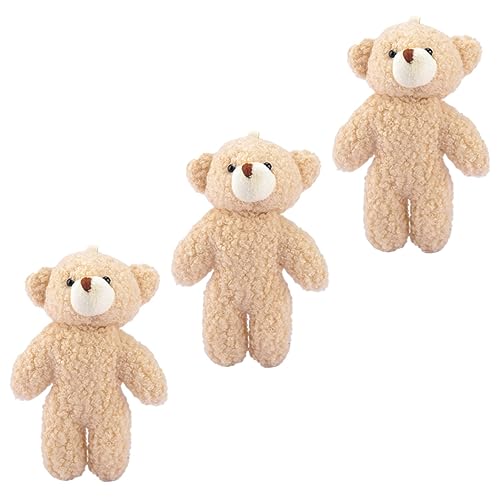 JOINPAYA 3 Stück Schlüsselanhänger Kleine Bärenpuppe Plüschanhänger Plüschbär-anhänger Bärenpuppen-anhänger Schlüsselkettenanhänger Plüsch-bärentaschen-anhänger Beige Pp Baumwolle von JOINPAYA