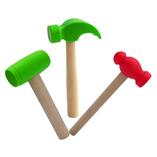 JOINPAYA 3 Stück Simuliertes Holzbearbeitungsspielzeug kleine Schlagspielzeuge gefälschter Hammer Schlaghammer kleine Hammerspielzeuge Babyspielzeug -Hammer- Plastik von JOINPAYA
