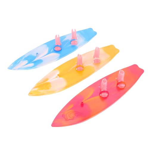 JOINPAYA 3 Stück -Surfbrett Bausatz Krabbe Einhorn Babyparty-Spiele Wasserspiel Puppen Surfbrett Puppen Modell Dekorationen für Surfpartys Hawaii- -Topper Surfbrettdekor von JOINPAYA