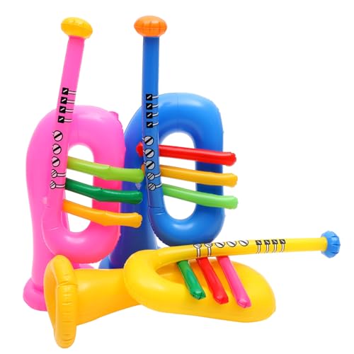 JOINPAYA 3 Stück Teiliges Aufblasbares Instrumentenspielzeug Bunte PVC Trompeten Kinderparty Schnelle Inflation Tragbar als Party Deko für Geburtstag Karneval Strandfeiern Zufällige Farbe von JOINPAYA