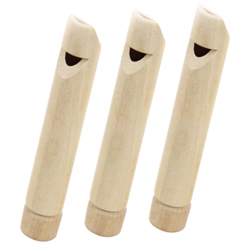 JOINPAYA 3 Stück Teiliges Holzpfeifen Flöten Leicht zu Halten Fördert Hörentwicklung Musikspielzeug für Anfänger Geeignet für Junge Mädchen und Jungen Ab Jahren von JOINPAYA
