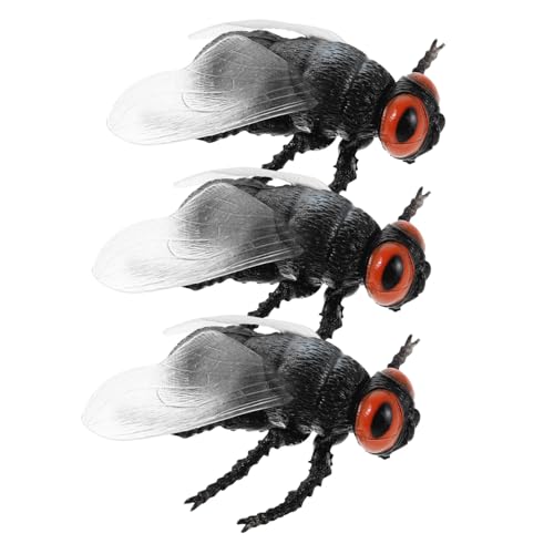 JOINPAYA 3 Stück Teiliges Realistische Künstliche Fliegenfiguren aus Robustem Kunststoff Pädagogisches Insektenspielzeug für Frühkindliche Bildung Naturgetreue Tiermodelle für Unterricht von JOINPAYA