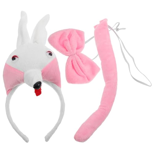 JOINPAYA 3-Teiliges Hasenkostüm-Set: Kaninchen-Stirnband Fliege Süßes -Cosplay-Zubehör Für Tier-Anziehsachen Partygeschenke von JOINPAYA