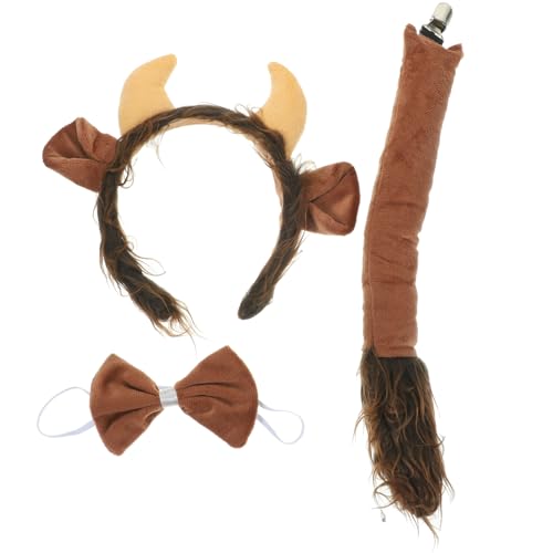 JOINPAYA 3-Teiliges Plüsch-Stirnband Mit Ochsenhörnern: -Kopfbedeckungsset Mit Stierhörnern Kuhohren Und Krawatte Cosplay-Kostümzubehör Für Halloween Und Weihnachtsfeiern JOINPAYA 3-Teiliges Plüsch-Stirnband Mit Ochsenhörnern: -Kopfbedeckungsset Mit Stierhörnern Kuhohren Und Krawatte Cosplay-Kostümzubehör Für Halloween Und Weihnachtsfeiern von JOINPAYA