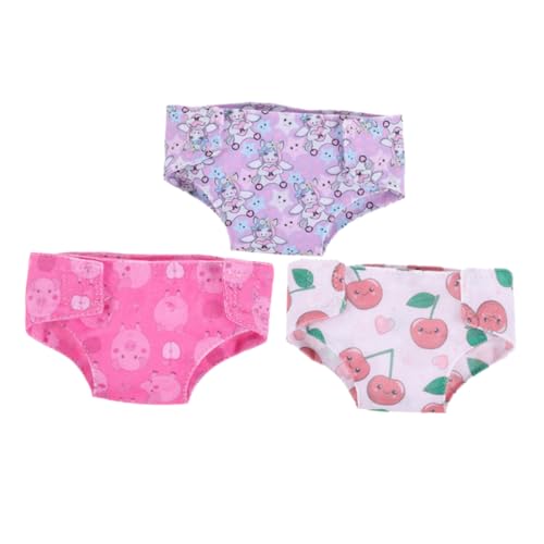 JOINPAYA 3 Teiliges Puppenkleidungshöschen Babyspielzeug Babypuppe Rollenspiel Puppenunterwäsche Puppenunterhosen Puppenfoto Requisiten Rollenspiel Puppenzubehör von JOINPAYA