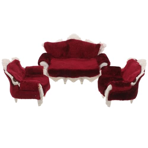 JOINPAYA 3 Teiliges Set Miniaturmöbel Minicouch Für Puppenhausmöbel Innenmöbel Viktorianisches Puppenhaus Set Möbel Miniatur Puppenhaus Partyzubehör Kunststoff von JOINPAYA