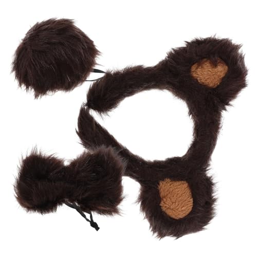 JOINPAYA 3-Teiliges Stirnband Mit Braunbär-Ohren Und : Reifenbänder Tierbär-Kostümset Haarband Für Halloween Verkleidung Cosplay-Party von JOINPAYA