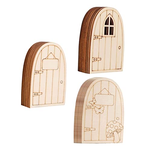 JOINPAYA 30 Stück Hölzernes Elfentor Mikro-Landschaftstür Puppe Mini Haus Fee Tür Handwerk Dollhouse Dekorationen Dekoration dekorative Tür von JOINPAYA