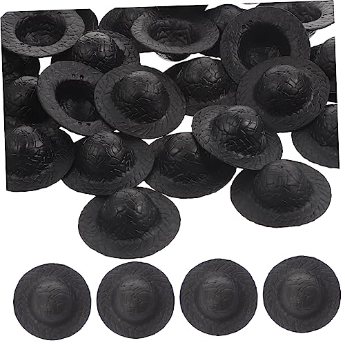 JOINPAYA 30 Stück Mini-Hut Eimerhüte Fischerhut Für Mädchen Mini-Zylinder Mädchen Sonnenhut Strohhut Minihüte Zum Basteln Verrückter Hut Ballonmütze Zylinder Für Plastik Black von JOINPAYA