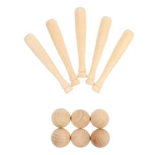 JOINPAYA 30 Stück Unvollendetes Handwerk Schläger Fledermäuse Miniatur Ball Dekorationen Klein Unvollendetes Ornamenthandwerk Hölzerne Fledermaus Mini-Handwerk Holz von JOINPAYA