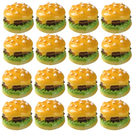 JOINPAYA 30st Simulationsburger Spielzeuge Mini-haarschneidemaschinen Cake Pop Deko Gefälschte Burger-dekore Burger-Display-Modelle Lebensmittelmodelle Burger-Requisite Yellow Harz von JOINPAYA
