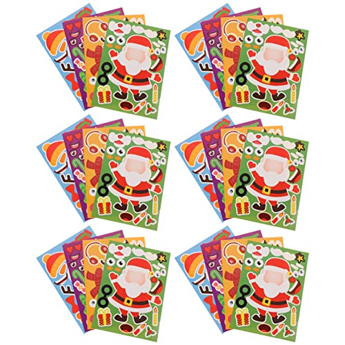 JOINPAYA 32 Bögen Weihnachts-Puzzle-Aufkleber – Elch Und Schneemann Sicher Für Kinder von JOINPAYA