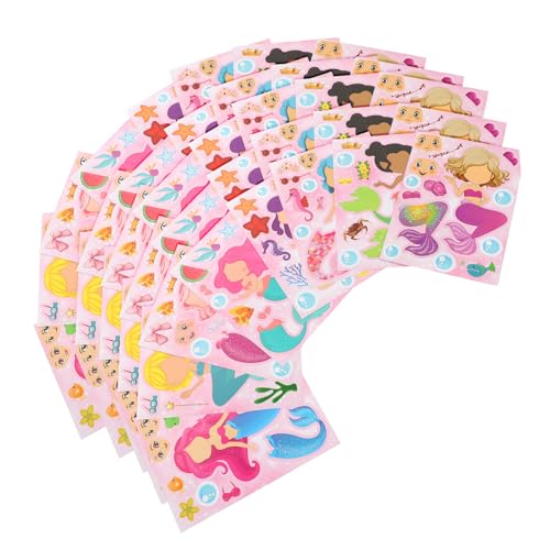 JOINPAYA 32 Blatt dekorative Aufkleber scheckheft scrapbbok weihnachtsek cutermesserser Dekoration Sticker Selbstklebende Meerjungfrauenaufkleber Cartoon -Meerjungfrau -Abziehbilder Papier von JOINPAYA