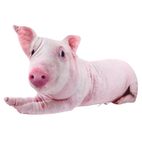 JOINPAYA 3D Simulation Schweinekissen Plüschtier Alte Sau Puppe Stoffpuppe Kreativ Und Lustig Schweinekissen 50 * 25 cm Schweinespielzeug Körperkissen Kissen Couchkissen Tiersofakissen von JOINPAYA