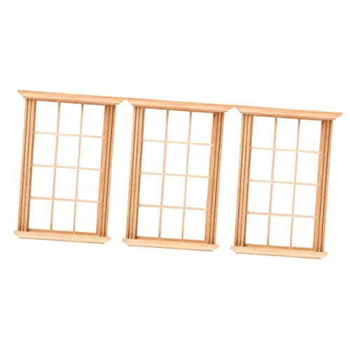 JOINPAYA 3St Modell Fensterrahmen Minifenster zum Basteln Miniaturmöbel und Accessoires Puppenmöbel Mini Möbel Gartenminiaturen Mini- -Fensterrahmen Miniaturfenster Holz von JOINPAYA