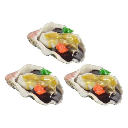 JOINPAYA 3St Oyster-Modell Fisch Dekorationen Qualle Poolnudel Netz Hülse küchendekoration Kitchen Decoration fine Dining foodholic Miniaturlebensmittel realistisch gefälschte Austern PVC von JOINPAYA