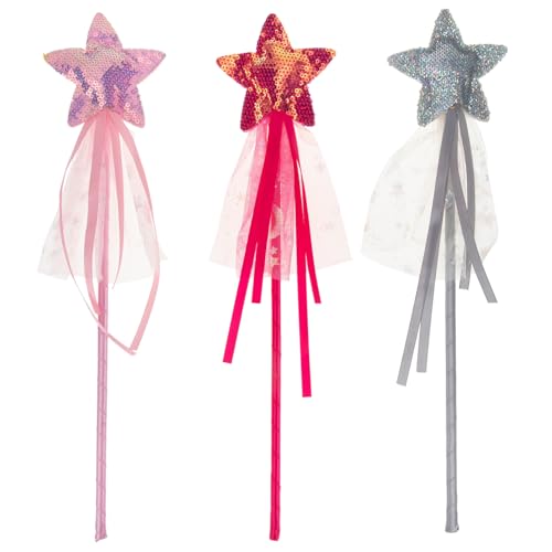 JOINPAYA 3St Zauberstab Fairy Wand Pop-Röhren für glitzernder Feenstab zappeln Feenstern-Stick glänzender Sternenstab Feenstab für Mädchen Glitzer-Fee-Stick Mädchen Fee Stock Plastik von JOINPAYA