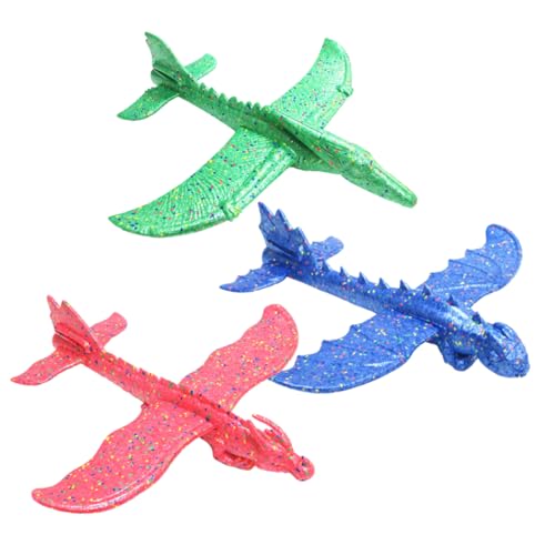 JOINPAYA 3Stücke Handwurf Flugzeug Kinderfreundliche Saurier Modelle Flugsaurier Drachen Zufällige Farben für Drinnen und Draußen für Wurfspiele und Lernaktivitäten von JOINPAYA