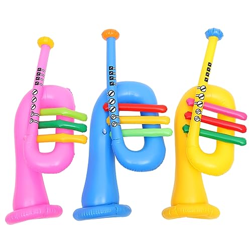 JOINPAYA 3-teiliges Aufblasbares Party-Horn-Spielzeug – Musikinstrumente Für Kinder Zum Geburtstag Wiederverwendbares Aufblasbares Trompeten-Spielzeug Mit Leuchtenden Farben Für Partys von JOINPAYA