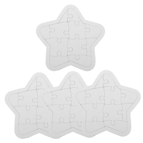 JOINPAYA 4 Blätter Mal Und Einlegespielzeug Bastelmaterial Bastel Leerpuzzles DIY Leerpuzzles DIY Rohlinge Produkte Zeichenpuzzle Rohlinge Blankopuzzles Zum Zeichnen DIY Vorratpapier von JOINPAYA