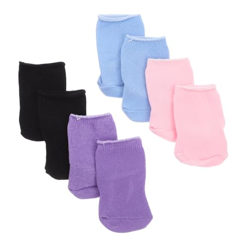 JOINPAYA 4 Paar Puppensocken Babysocken Puppe Anziehsachen Ankleideaccessoires Puppe Babyzubehör Stoff von JOINPAYA