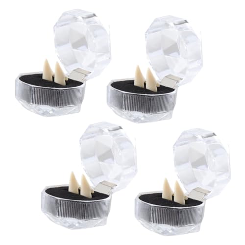 JOINPAYA 4 Paare Vampirprothesen Halloween-zahnersatz Cosplay-zubehör Halloween-prothesenstütze Halloween-gebiss Halloween Falscher Cosplay -Requisite Halloween-Trick-gebiss Weiß von JOINPAYA