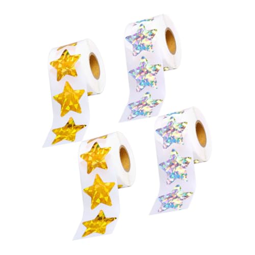 JOINPAYA 4 Rollen Pentagramm Aufkleber Abnehmbare Pentagramm Drucke Selbstklebende Aufkleber Kleine Sternaufkleber Belohnungsaufkleber Für Schüler Kindergartenaufkleber PVC von JOINPAYA