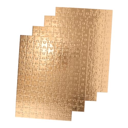 JOINPAYA 4 Sätze Blank Puzzle Gold Teile DIY Kreativspiele Sublimation Jigsaw Bastelset für Malen Zeichnen Hand-Auge-koordination und Familienaktivitäten von JOINPAYA
