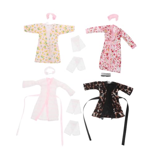 JOINPAYA 4 Sätze Puppenbademantel Puppen Accessoires Puppen Bademantel Puppen Handtuch Sommer Bademantel Puppen Kleidung Miniatur-Badzubehörset Puppenkleidung Miniaturbad Puppenrobe Stoff von JOINPAYA