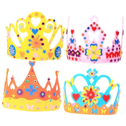 JOINPAYA Geburtstagshut-kronen Für Kinder – 4 Sets Kinderparty-kronen – Vlies-bastelmaterialien Für Jungen Und Mädchen JOINPAYA Geburtstagshut-kronen Für Kinder – 4 Sets Kinderparty-kronen – Vlies-bastelmaterialien Für Jungen Und Mädchen von JOINPAYA