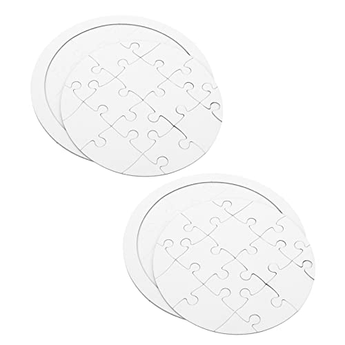 JOINPAYA 4 Sets Rundes Malpuzzle Groß Beschreibbar Für Klein Ihre Rohlinge Zum Zeichnen Puzzle Farben Puzzles Bemalbar Weihnachtspuzzle DIY Leeres Puzzle Malmaterialien von JOINPAYA
