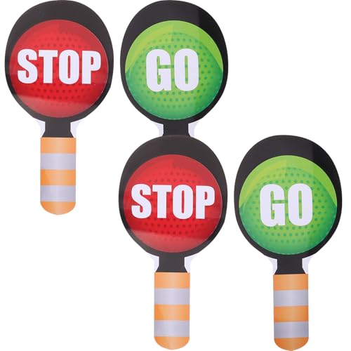 JOINPAYA 4 Stoppschilder: Hand-Stopp-Verkehrsschilder für Kinder – Doppelseitige rot-grüne Signallichter, Handpaddel für Kinder, die Verkehrssicherheit lehren JOINPAYA 4 Stoppschilder: Hand-Stopp-Verkehrsschilder für Kinder – Doppelseitige rot-grüne Signallichter, Handpaddel für Kinder, die Verkehrssicherheit lehren von JOINPAYA