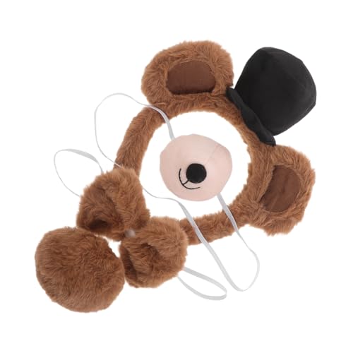 JOINPAYA 4 Stück Bärenkostüm Set aus Weichem Material mit Bärenohren Stirnband Fliege und Nase Leichtes Tierkostüm Zubehör für Fasching Karneval Halloween und Cosplay Party von JOINPAYA