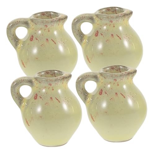 JOINPAYA 4 Stück Blumentopf Puppenhaus Topf Mini Tontöpfe Zum Basteln Minitöpfe Für Pflanzen Miniatur-Dinge Minature Dinge Mini-blumentöpfe Zum Basteln Keramik von JOINPAYA