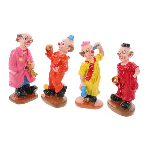JOINPAYA 4 Stück Clown-Ornamente Clown Figuren Clown-Zubehör Clown-Accessoires für Frauen süßer Clown Mini-Clown Miniatur-Clownfiguren Mini -Clown -Figuren Clown- Harz von JOINPAYA