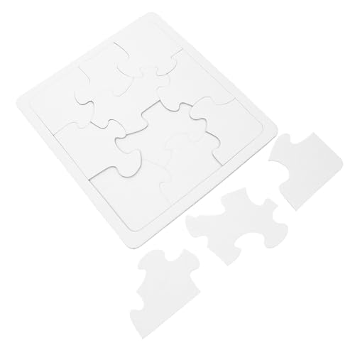 JOINPAYA 4 Stück DIY Blanko Puzzles aus Papier Präzise Geschnittene Wiederverwendbare Kinderpuzzle zum Selbstgestalten und Bemalen für Kreatives Basteln und Gemeinsame Familienzeit von JOINPAYA
